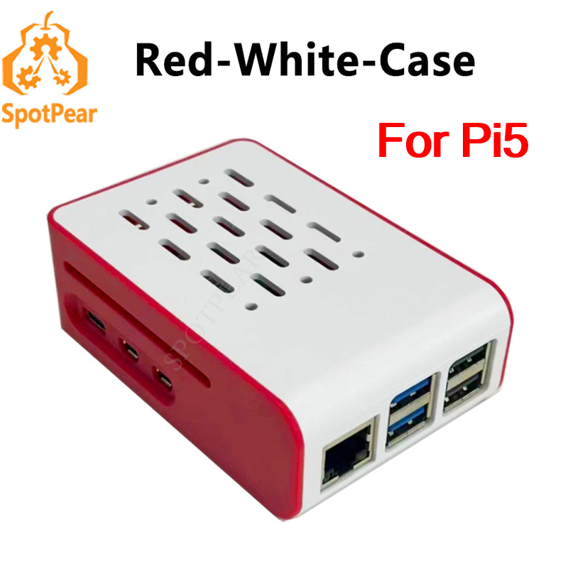 Raspberry Pi 5 8Gb Kit - Красно-белый охлаждающий чехол Raspberry Pi 5.