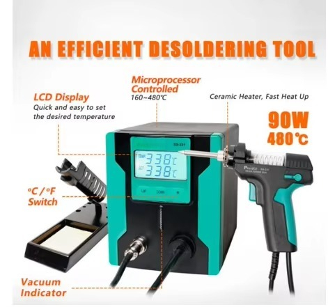 Desoldering Gun Vacuum Electric - Цифровой электрический паяльный пистолет ESD Safe