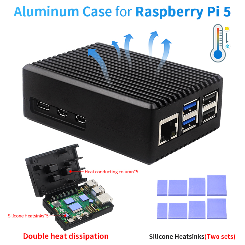 Корпус из алюминиевого сплава  – обзор и цена Raspberry Pi 5 8Gb Kit