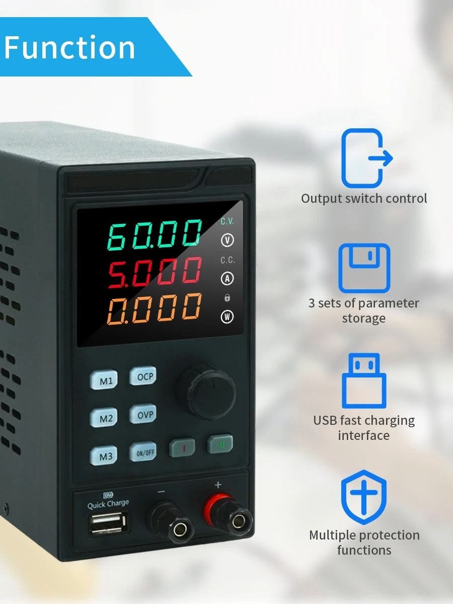 MYAMI 30 в 32 в 10 А с USB/RS4 – обзор и цена Programmable Dc Power Supply 60V 5A
